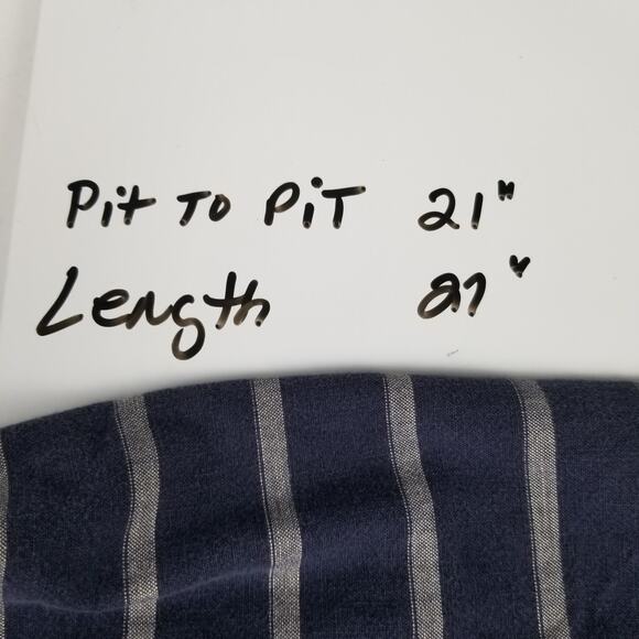 American Eagle Outfitters Blue Gray Striped Prep Fit Button Down Shirt Medium - Picture 4 of 4